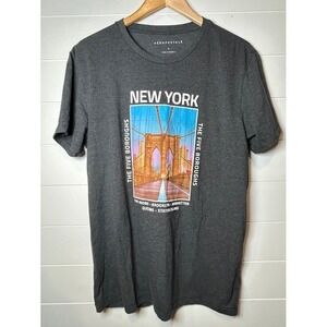 Aeropostale New York Graphic T-Shirt Five Boroughs Crew Neck Tee Mens L‎
